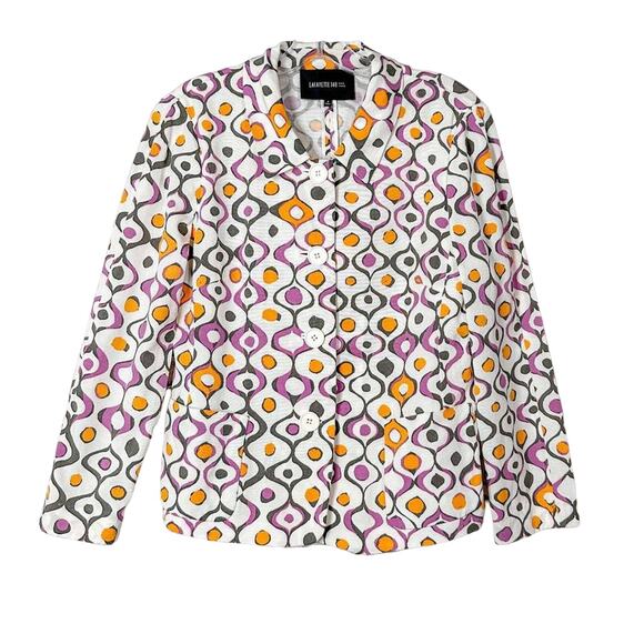Lafayette 148 New York Women's Abstract Long Sleeve Blazer Multi-Color Size 4 - Picture 1 of 12